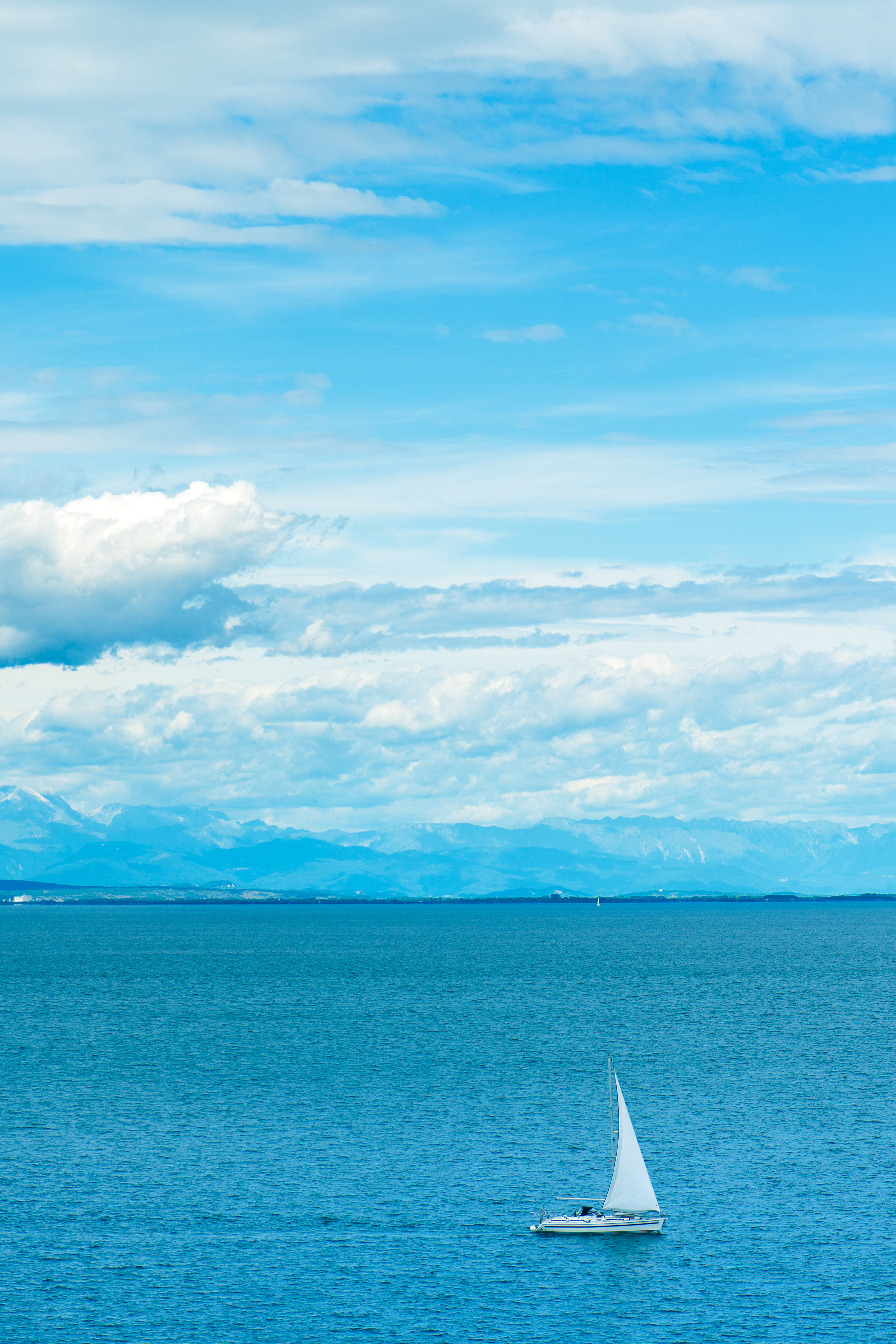 Sailing boat at sea